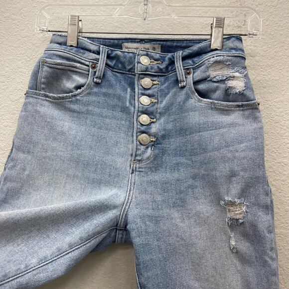 Abercrombie & Fitch Curve Love Skinny Ankle High Rise Button Fly Jeans Womens 26 - Picture 3 of 8
